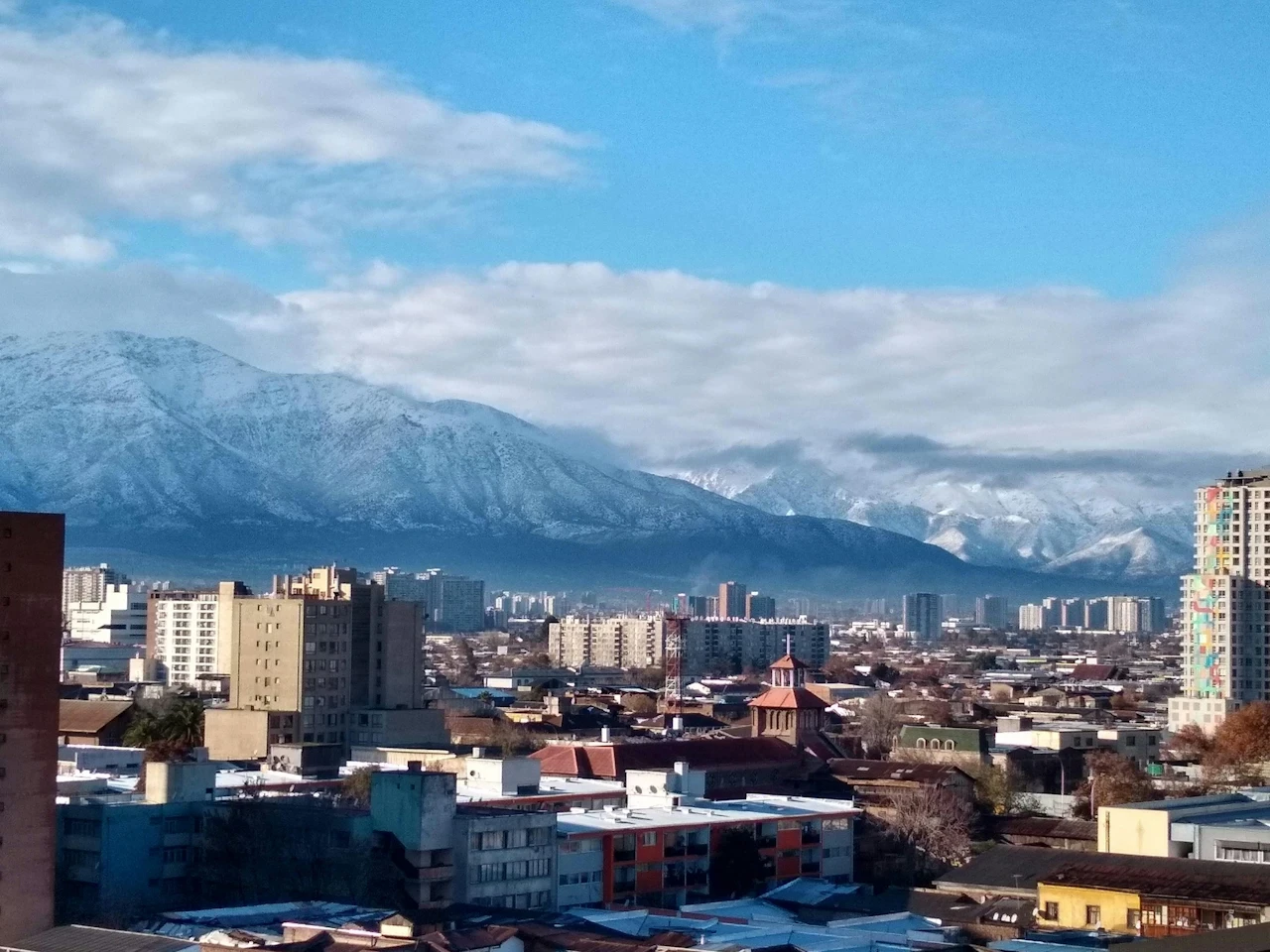 Vista de la cordillera de Santiago de Chile