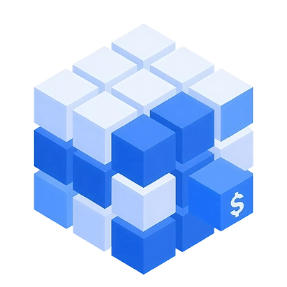 cubo con imagen de dolar